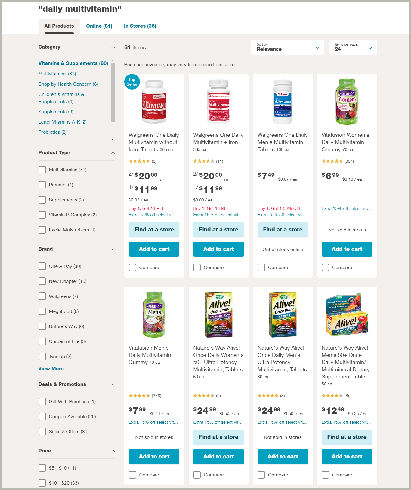 pin products on search merchandising